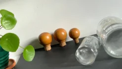 BOUTEILLES Verre Gravé et Bois VINTAGE