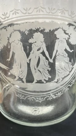 BOUTEILLES Verre Gravé et Bois VINTAGE