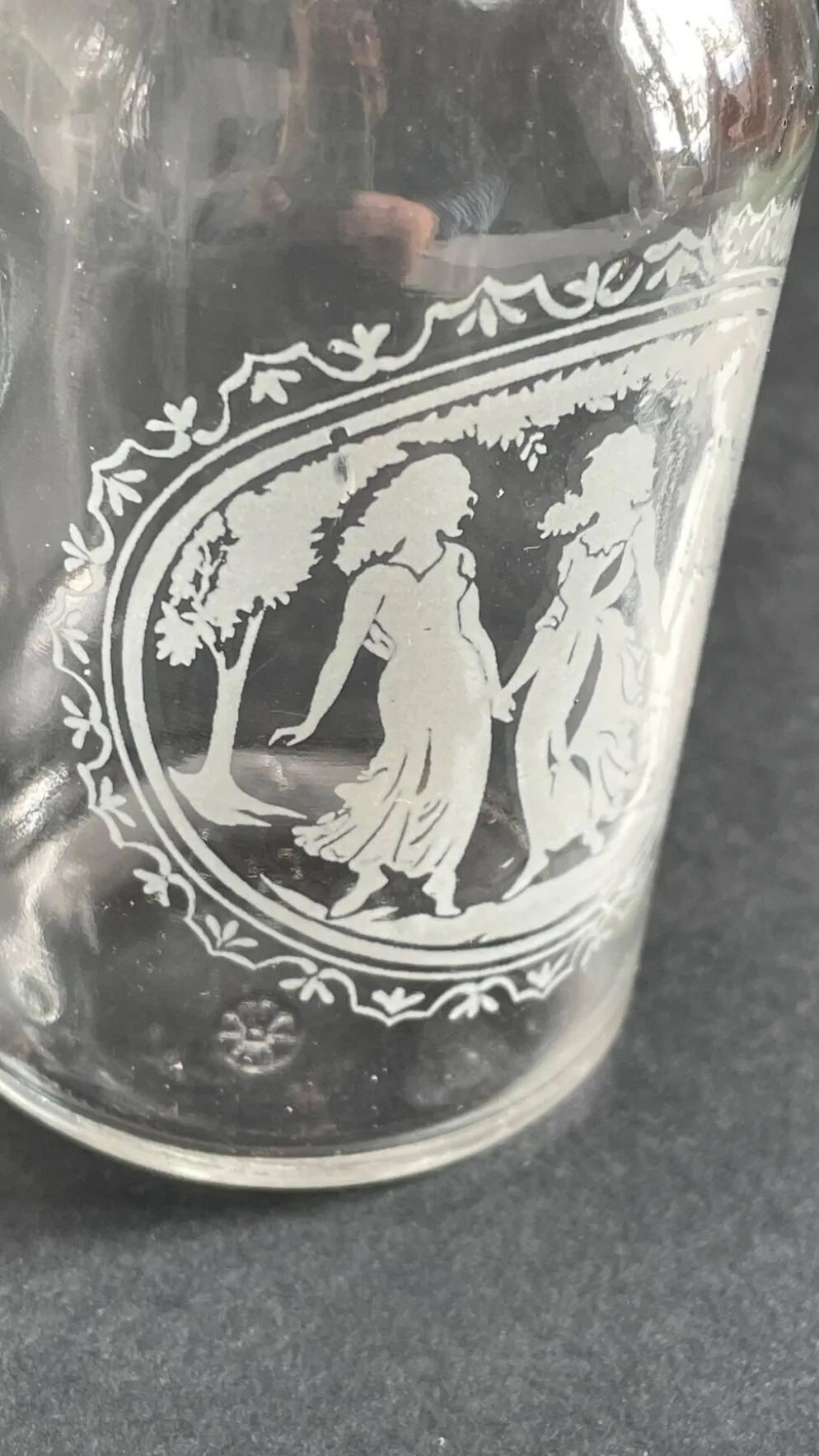 BOUTEILLES Verre Gravé et Bois VINTAGE