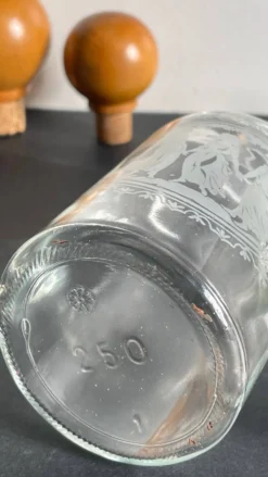 BOUTEILLES Verre Gravé et Bois VINTAGE