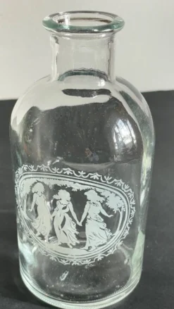 BOUTEILLES Verre Gravé et Bois VINTAGE