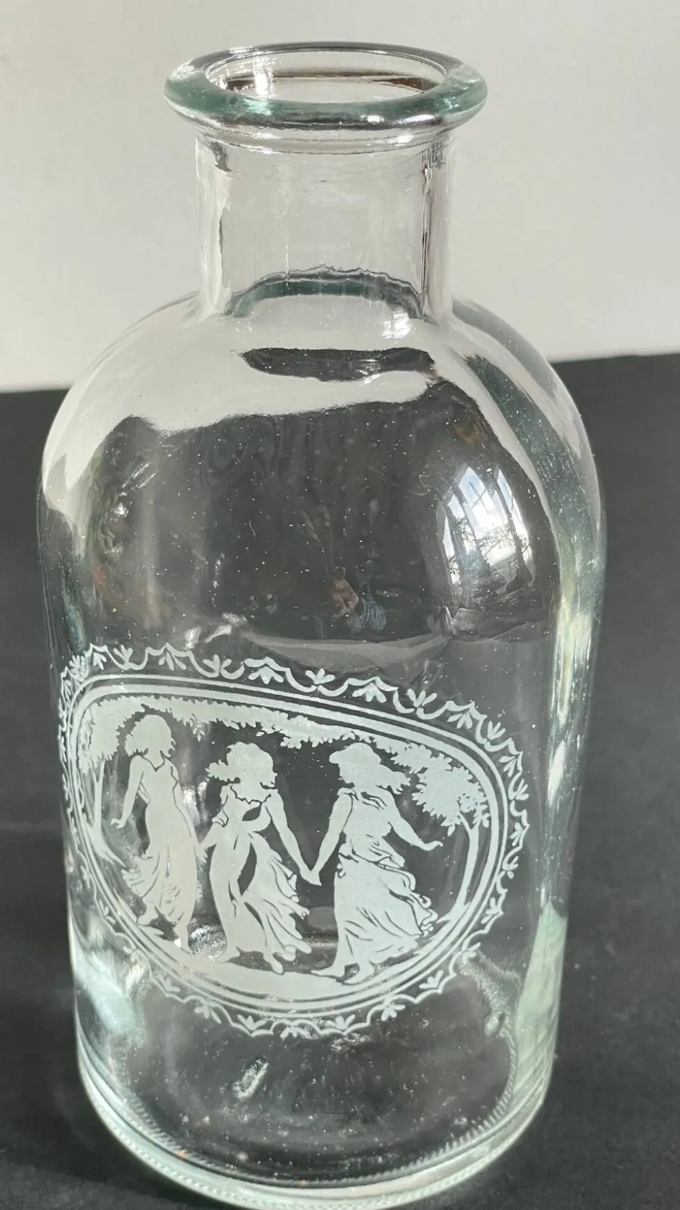 BOUTEILLES Verre Gravé et Bois VINTAGE