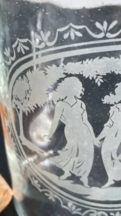 BOUTEILLES Verre Gravé et Bois VINTAGE