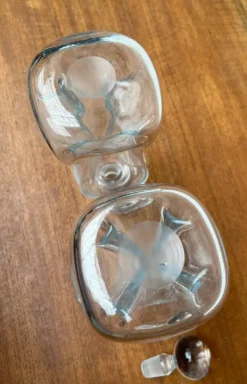 Bouteilles Vintage Danoises Kluk Kluk en Verre de Holmegaard, années 1970, Ensemble de 2