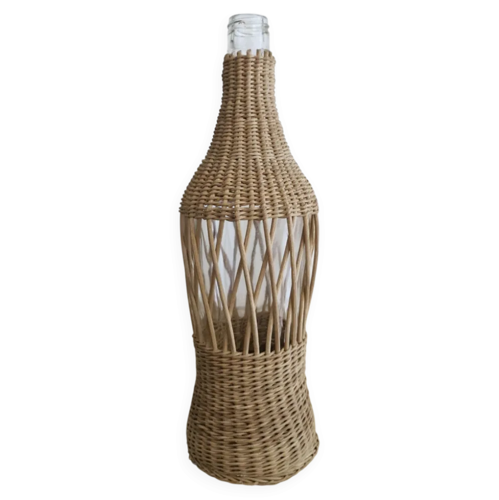 Bouteille verre et osier