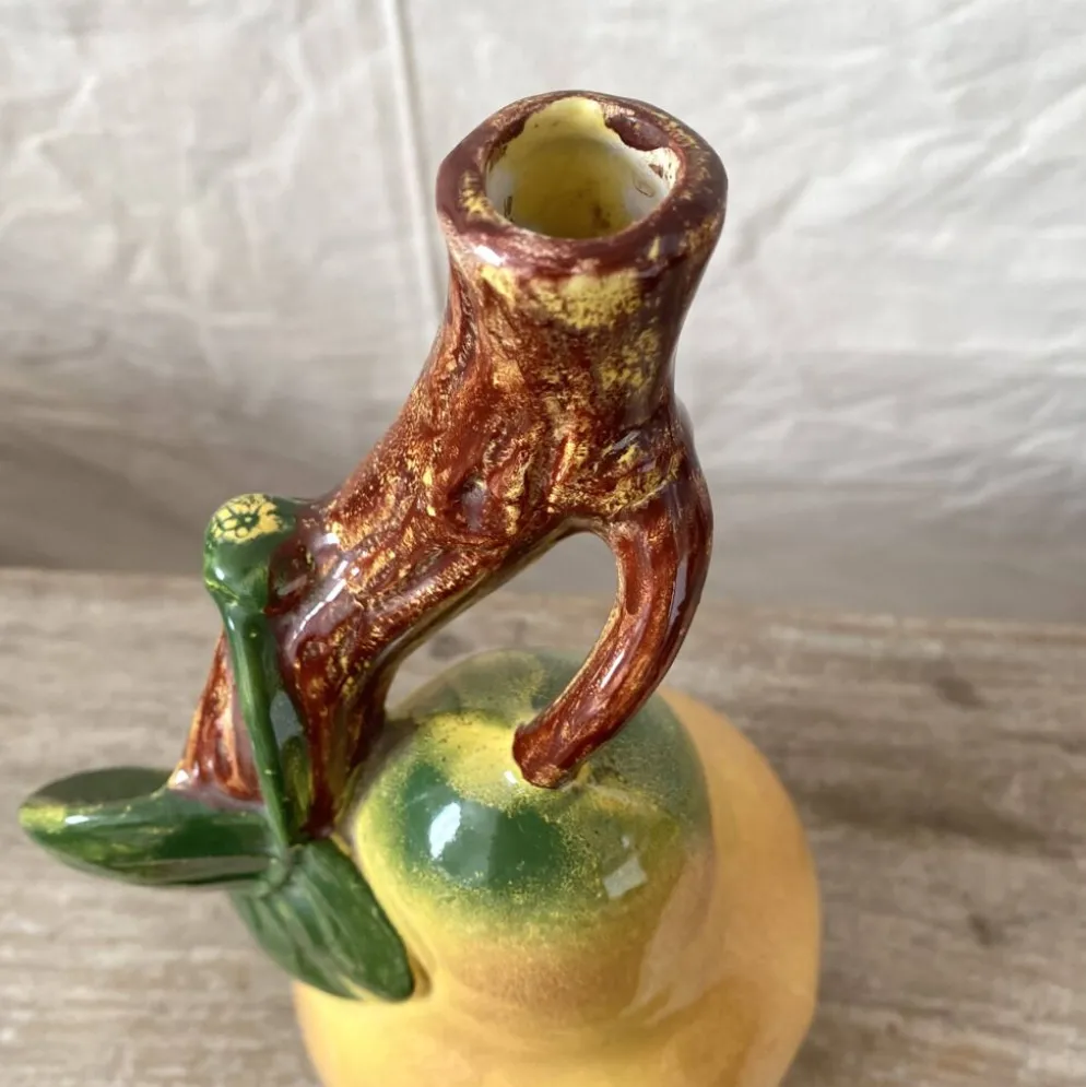 Bouteille vintage en céramique forme poire