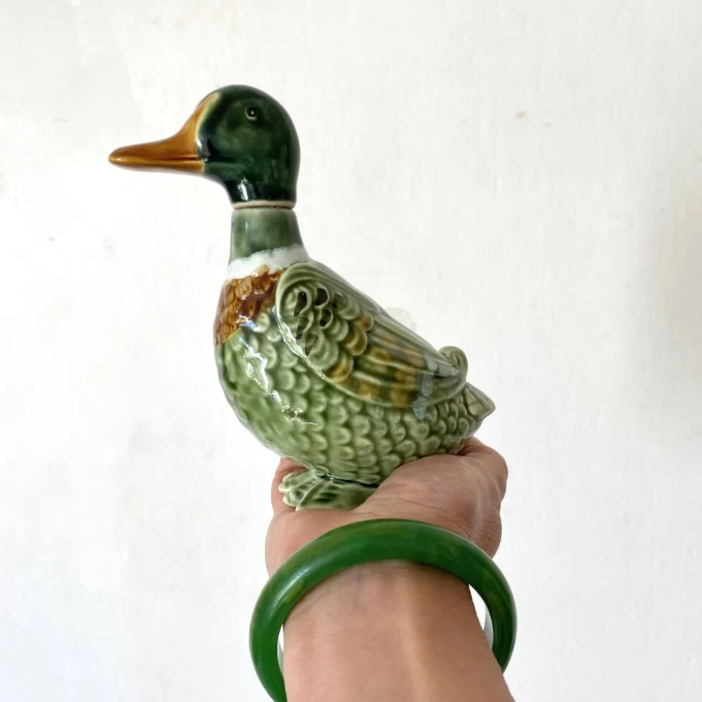 Bouteille zoomorphe ,canard en céramique