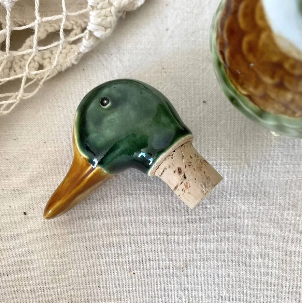 Bouteille zoomorphe ,canard en céramique