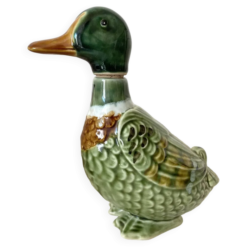Bouteille zoomorphe ,canard en céramique