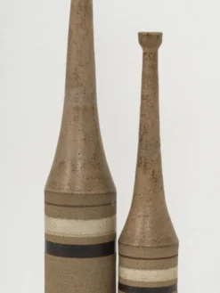 Bruno Gambone, paire de bouteilles en céramique XL, Italie années 1970