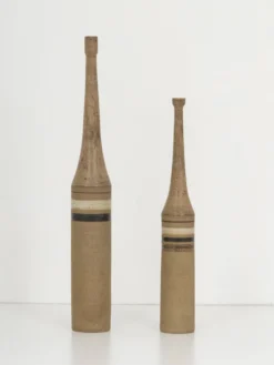 Bruno Gambone, paire de bouteilles en céramique XL, Italie années 1970