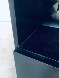 Brutalist Black Ebonized Dry Bar Cabinet, Belgium, 1970s