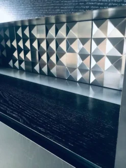 Brutalist Black Ebonized Dry Bar Cabinet, Belgium, 1970s