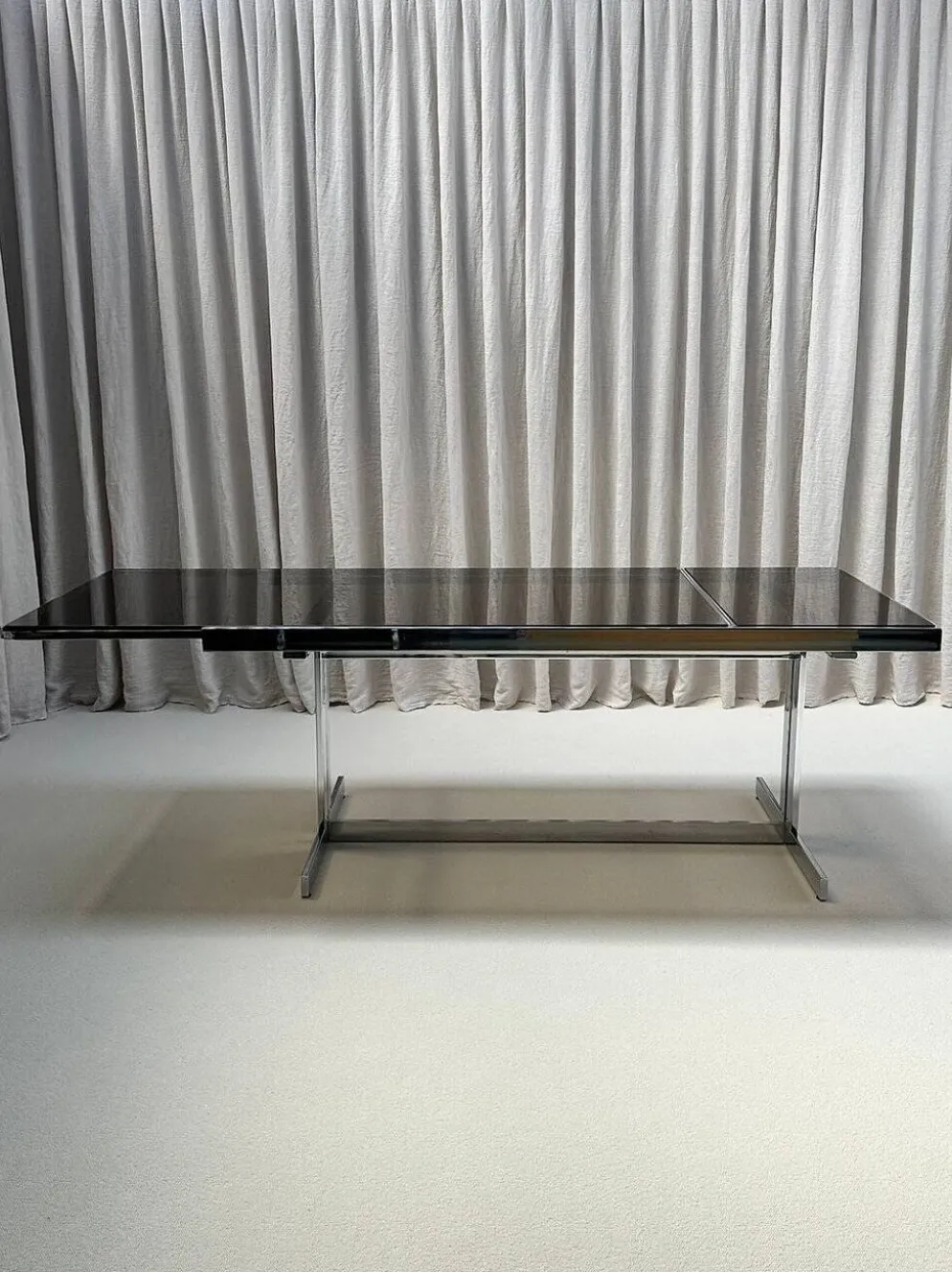 Brutalist chrome dining set by Sigma Furniture, Deinze, Belgium, 1960s.