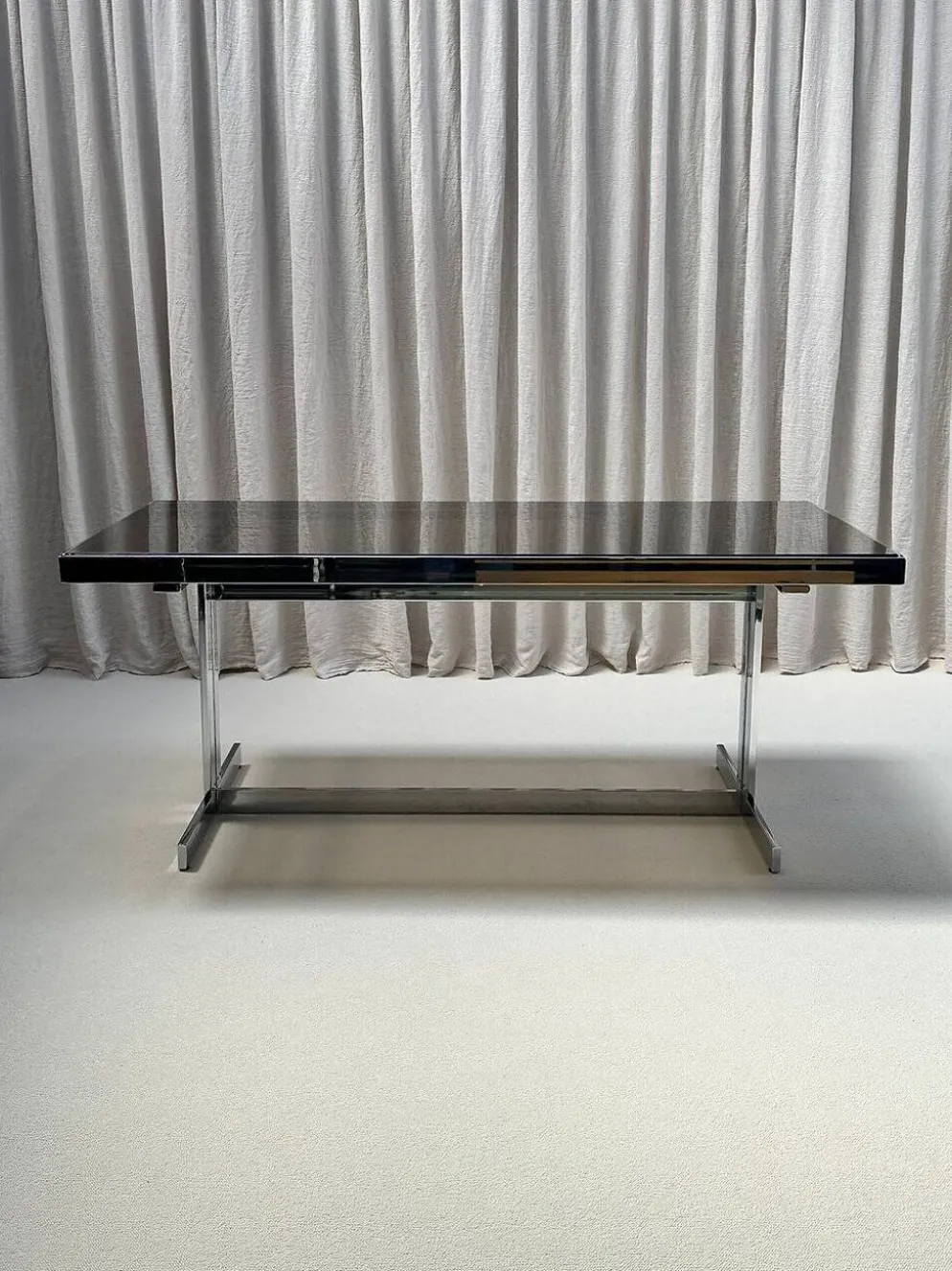 Brutalist chrome dining set by Sigma Furniture, Deinze, Belgium, 1960s.