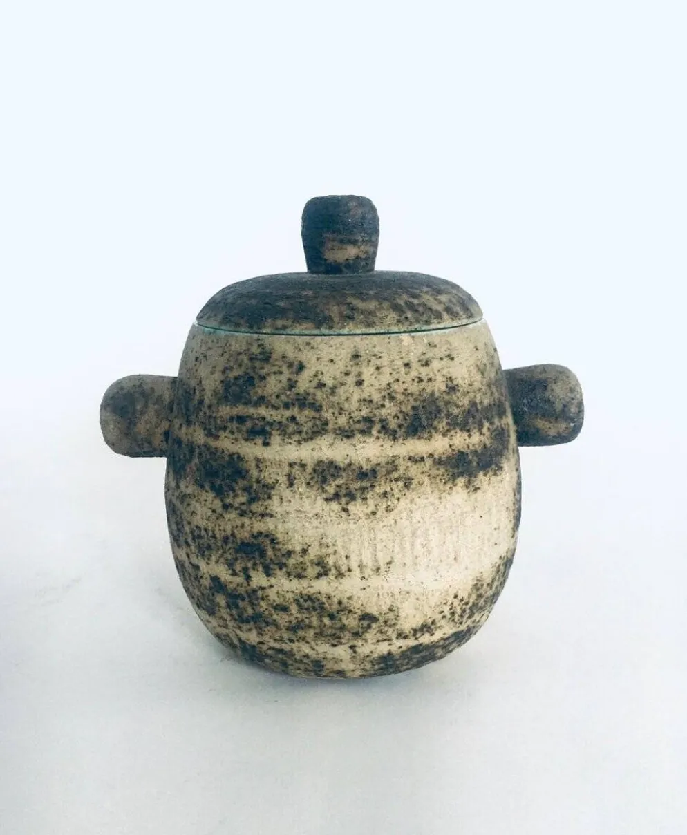 Brutalist Dutch Art Ceramic Pot by Pieter Groeneveldt, Netherlands, 1960s