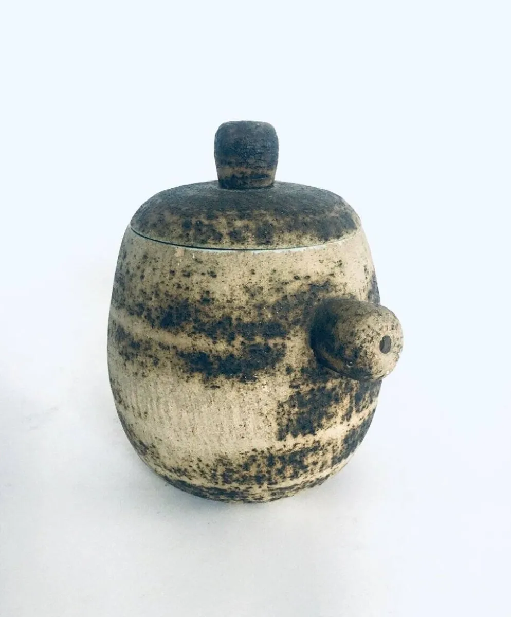 Brutalist Dutch Art Ceramic Pot by Pieter Groeneveldt, Netherlands, 1960s
