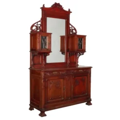 Buffet ancien Art nouveau en noyer avec décorations, Italie, XIXe siècle