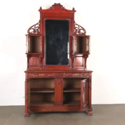 Buffet ancien Art nouveau en noyer avec décorations, Italie, XIXe siècle