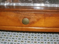 Buffet ancien deux corps en bois sculpté - plateau marbre - très bel état
