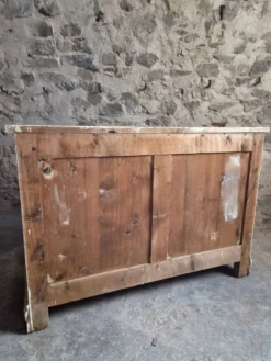 Buffet ancien français en pin avec patine vieillie, vers 1870–1900
