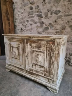 Buffet ancien français en pin avec patine vieillie, vers 1870–1900