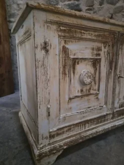Buffet ancien français en pin avec patine vieillie, vers 1870–1900