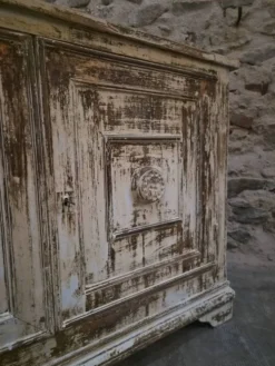 Buffet ancien français en pin avec patine vieillie, vers 1870–1900