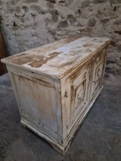 Buffet ancien français en pin avec patine vieillie, vers 1870–1900