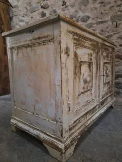 Buffet ancien français en pin avec patine vieillie, vers 1870–1900