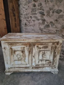 Buffet ancien français en pin avec patine vieillie, vers 1870–1900