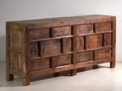 Buffet ancien à panneaux en bois de pin – Chine, vers 1900