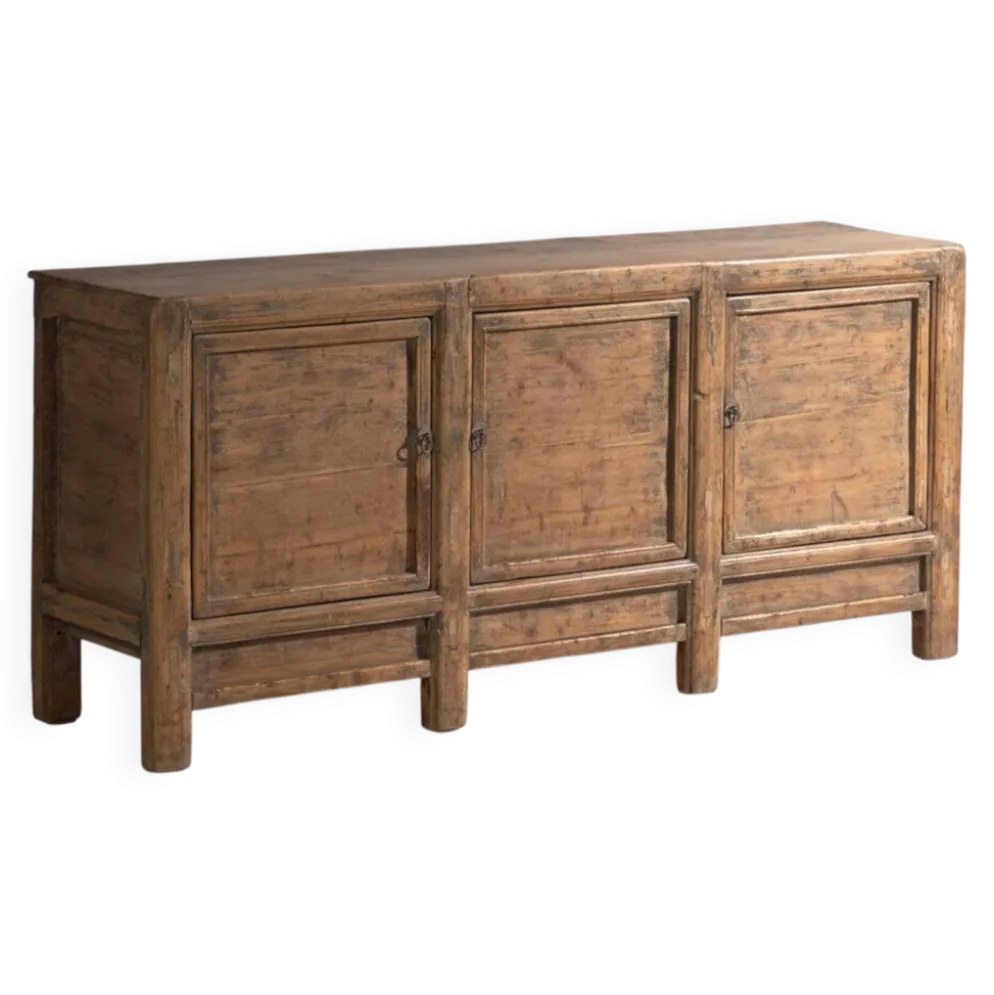 Buffet ancien à trois portes en bois de pin – Chine, vers 1900