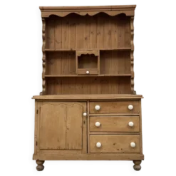 Buffet anglais ancien deux corps en pin massif (rénové)
