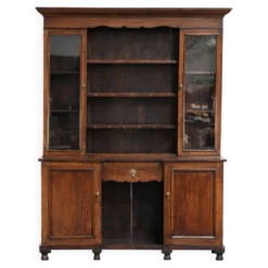Buffet anglais antique du XVIIIe siècle avec verre d'origine.