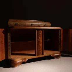 Buffet Art Déco avec superstructure en chêne et noyer | Allemagne années 1920
