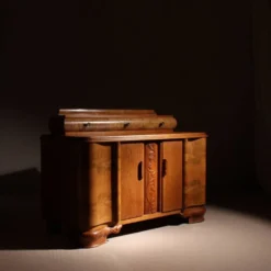 Buffet Art Déco avec superstructure en chêne et noyer | Allemagne années 1920