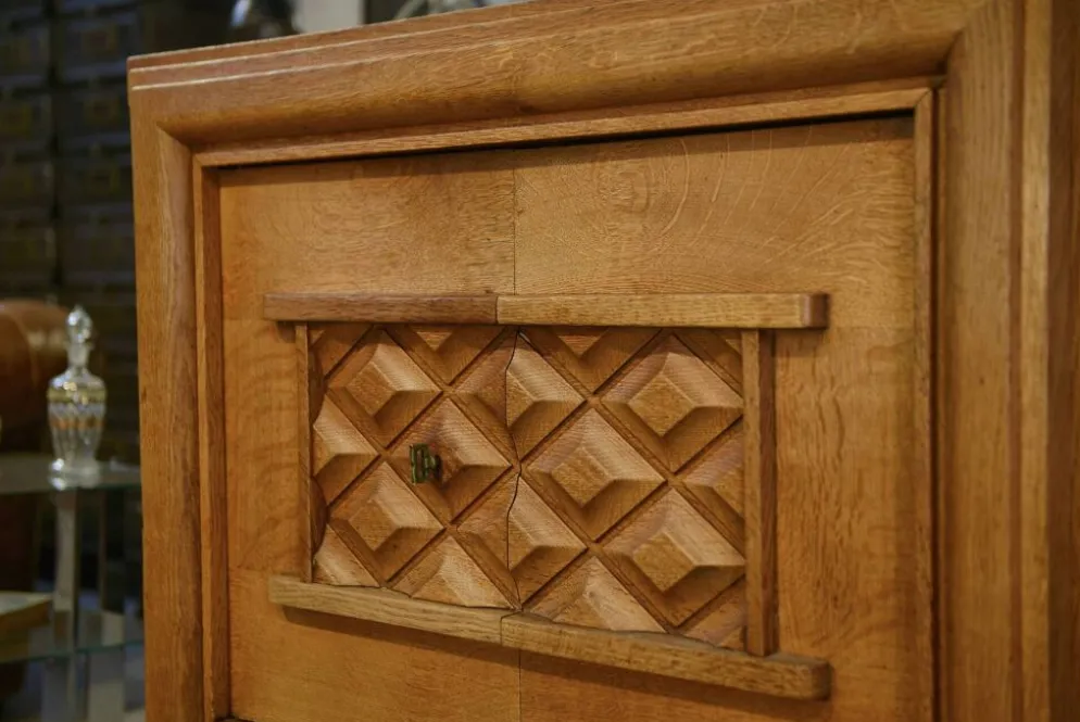 Buffet Art Déco en chêne et ferronnerie par Léon et Maurice Jallot 1940’s