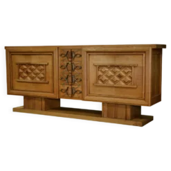 Buffet Art Déco en chêne et ferronnerie par Léon et Maurice Jallot 1940’s