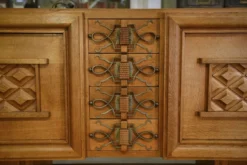 Buffet Art Déco en chêne et ferronnerie par Léon et Maurice Jallot 1940’s