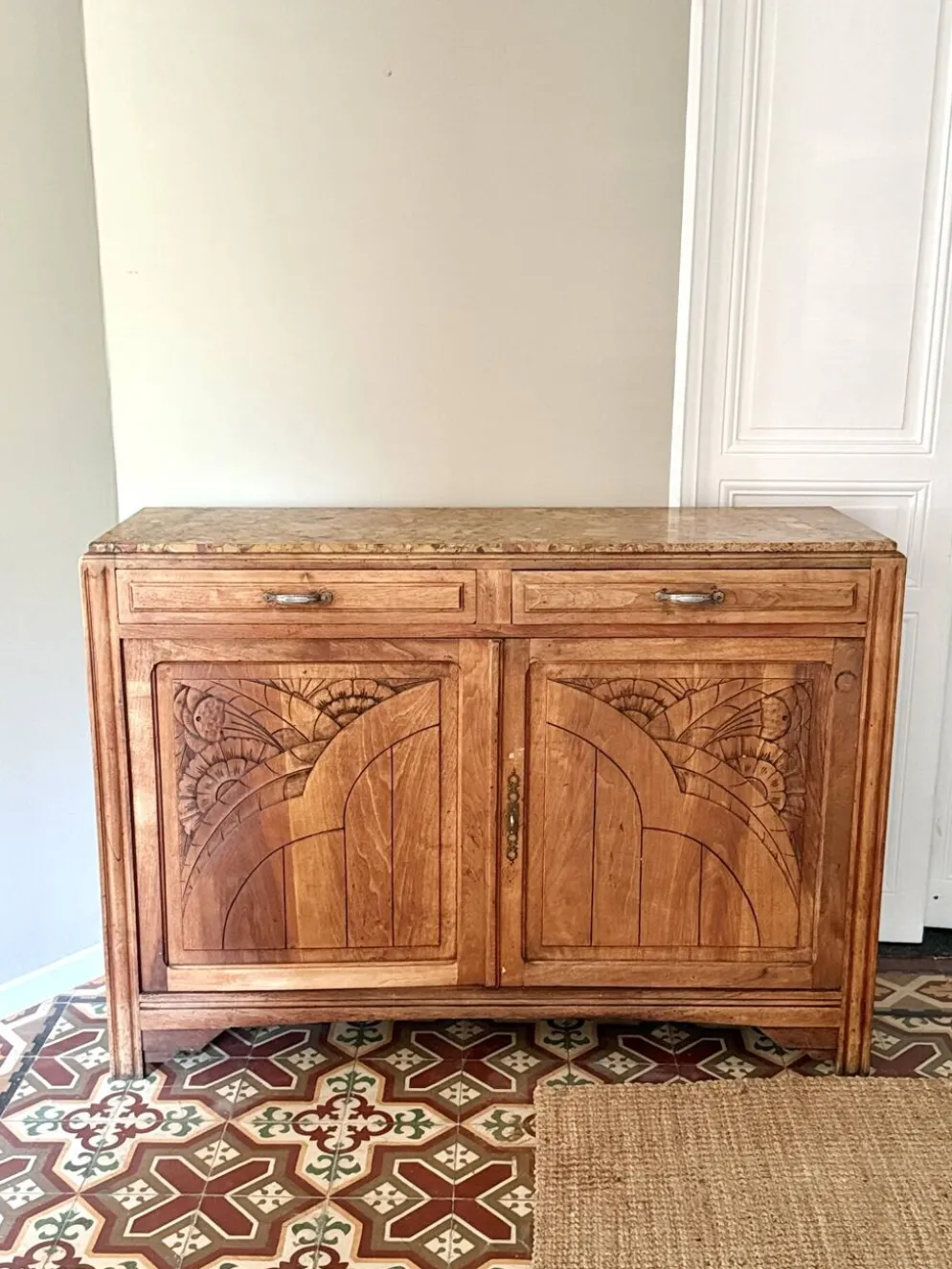 Buffet art déco en chêne massif