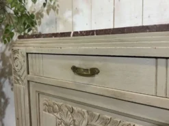 Buffet Art déco en noyer, chêne et dessus marbre