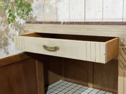 Buffet Art déco en noyer, chêne et dessus marbre