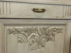 Buffet Art déco en noyer, chêne et dessus marbre