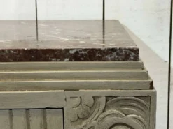 Buffet Art déco en noyer, chêne et dessus marbre