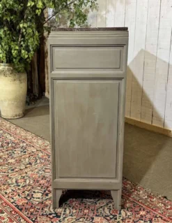Buffet Art déco en noyer, chêne et dessus marbre