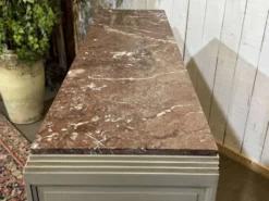 Buffet Art déco en noyer, chêne et dessus marbre