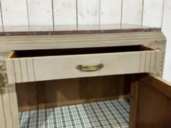 Buffet Art déco en noyer, chêne et dessus marbre