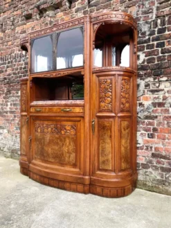 Buffet art déco plateau marbre, meuble vaisselier ancien