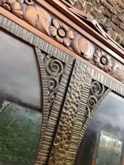 Buffet art déco plateau marbre, meuble vaisselier ancien